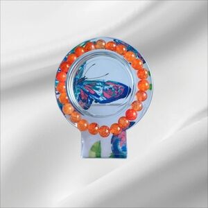 Orange Agate Beaded Bracelet